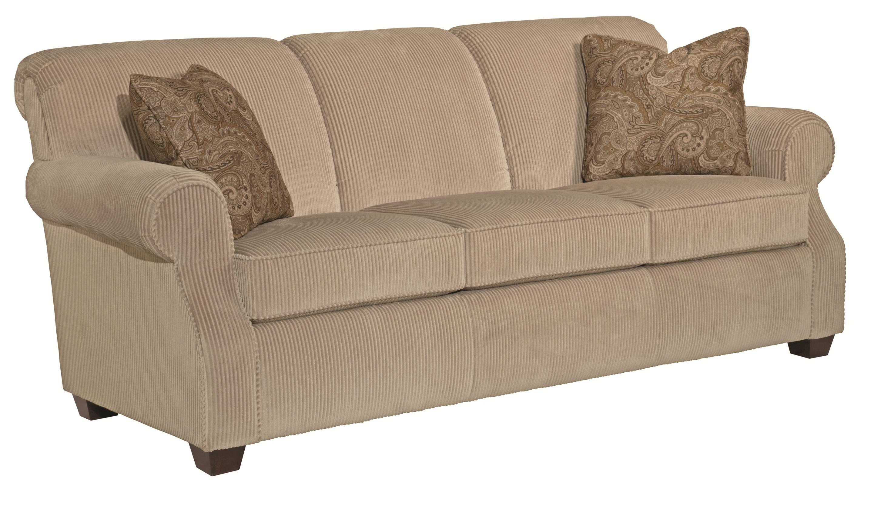 Kincaid Furniture Lynchburg Sofa with Rolled Back and Tapered Wood Feet